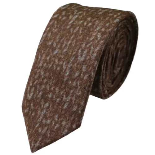 Brown Knit Cotton Necktie for Classy Men - Elegant Accessory for Any Occasion