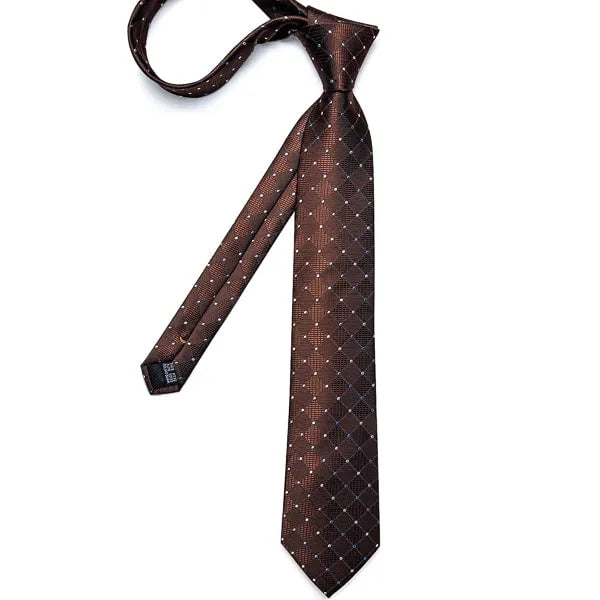 Polka Dot Silk Tie for Men - Classy Brown Designer Accessory