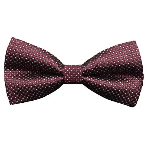 Burgundy Silver Deluxe Pre-Tied Bow Tie for Classy Men