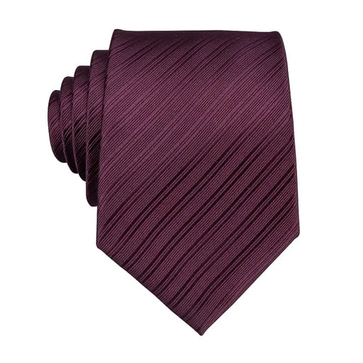 Burgundy Striped Silk Necktie for Classy Men