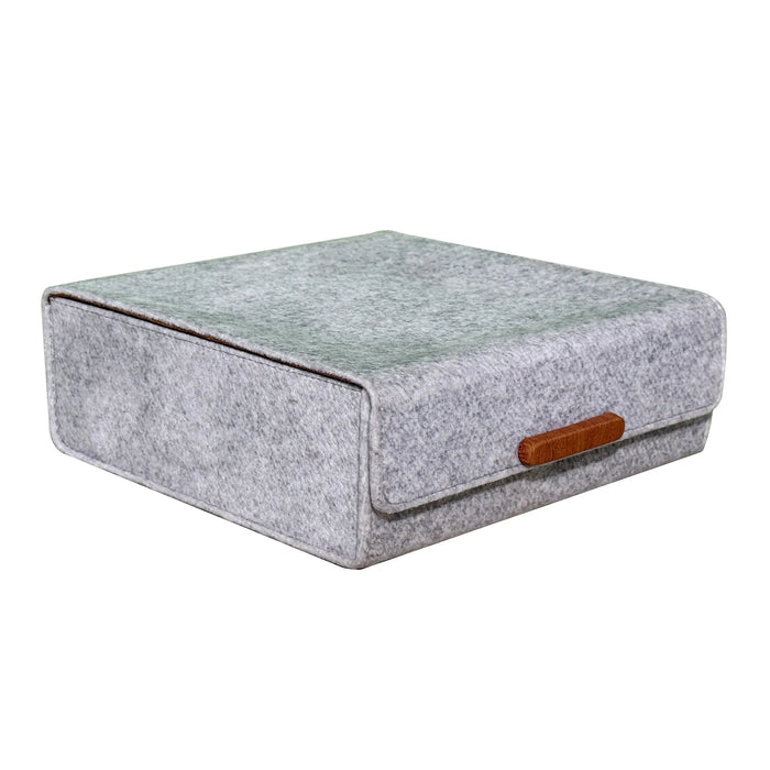 Burnished Finish Desk Organizer – 7-Piece with Suede & Leather