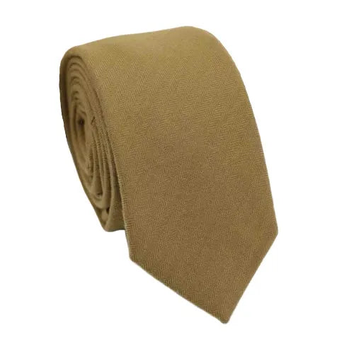 Camel Cotton Necktie for Classy Men - Elegant Accessory for Formal Occasions