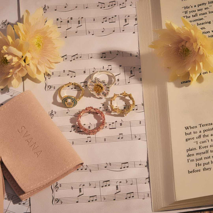 Silver Sunflower Adjustable Ring