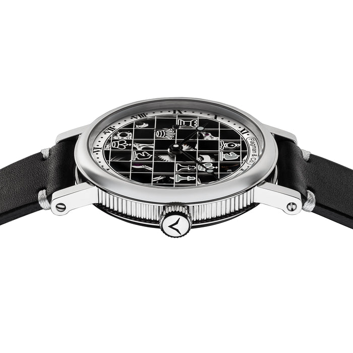 Handmade Chess Skeleton Watch Mechanical Steampunk Timepiece