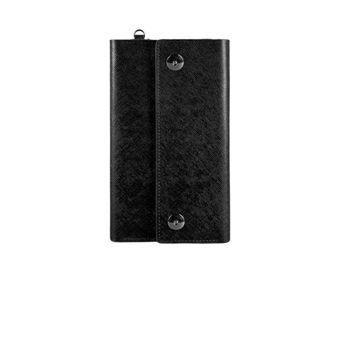 Fashionable Leather Clutch Organizer Case Blackwood