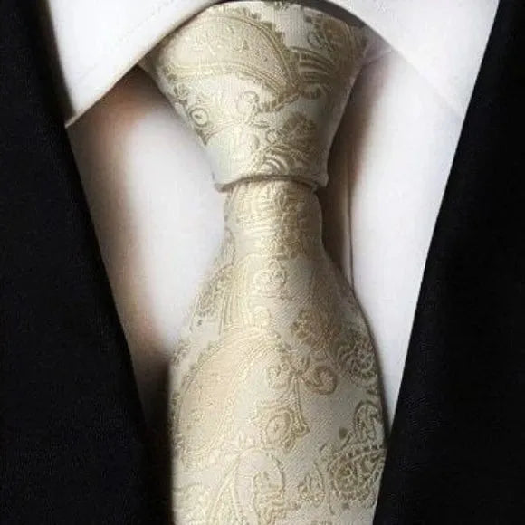 Champagne Paisley Tie for Men - Classy and Simple Accessory