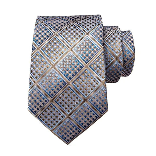 Champagne Blue Diamond Silk Tie for Classy Men