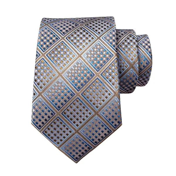 Champagne Blue Diamond Silk Tie for Classy Men