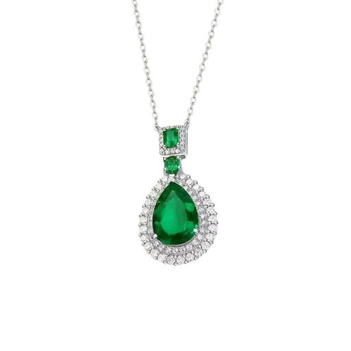 Synthetic Green Gemstone Necklace – Fashionable & Versatile for Women
