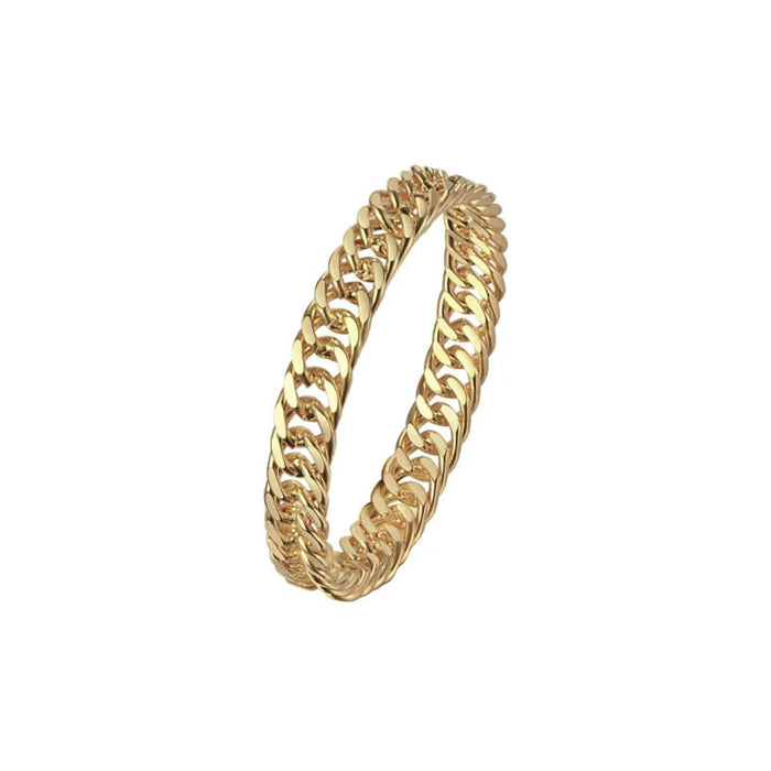 Cuban Ring, Curb Chain Ring, Stainless Steel