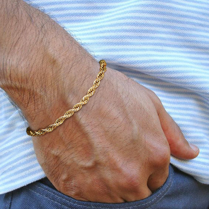 Rope Bracelet – 18K Gold Plated, 2.3mm
