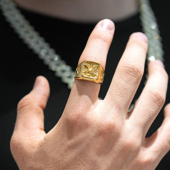 Gold Scorpion Eagle Ring for Men Antique