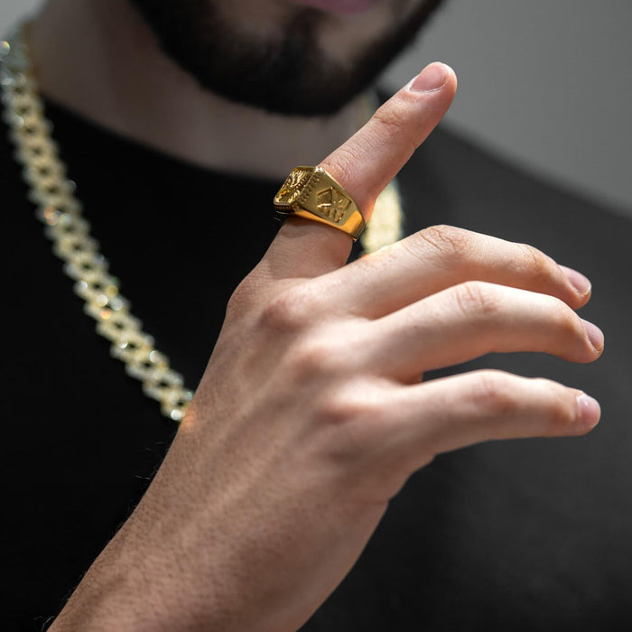 Gold Scorpion Eagle Ring for Men Antique