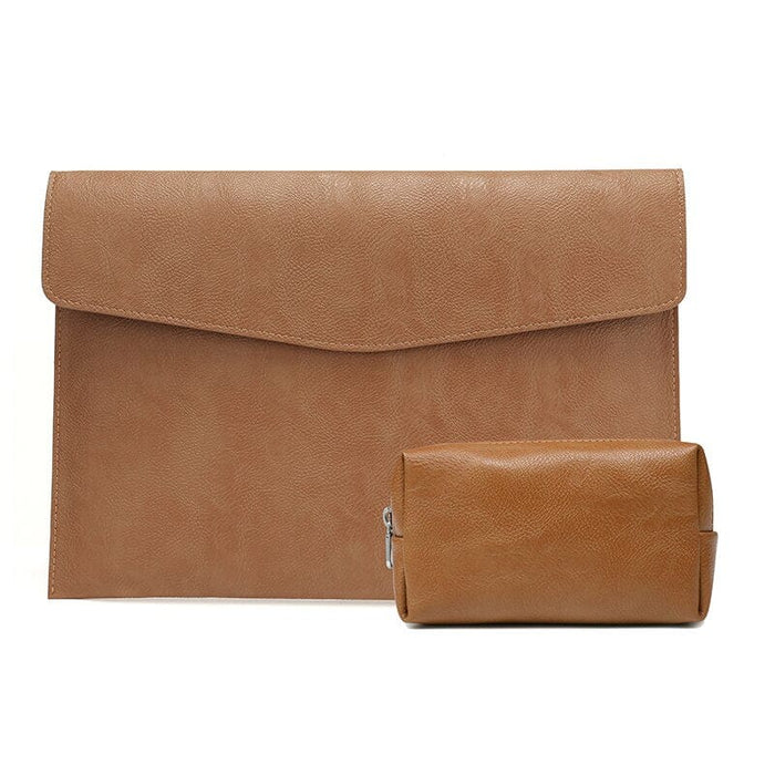 Leather Sleeve Case with Pouch Bag for Apple MacBook 13.3 Inches