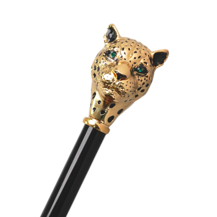 Premium Green Umbrella with Striking Leopard Jewelry Handle