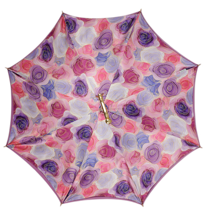Luxury Blushing Elegance Pink Umbrella with Floral Accents