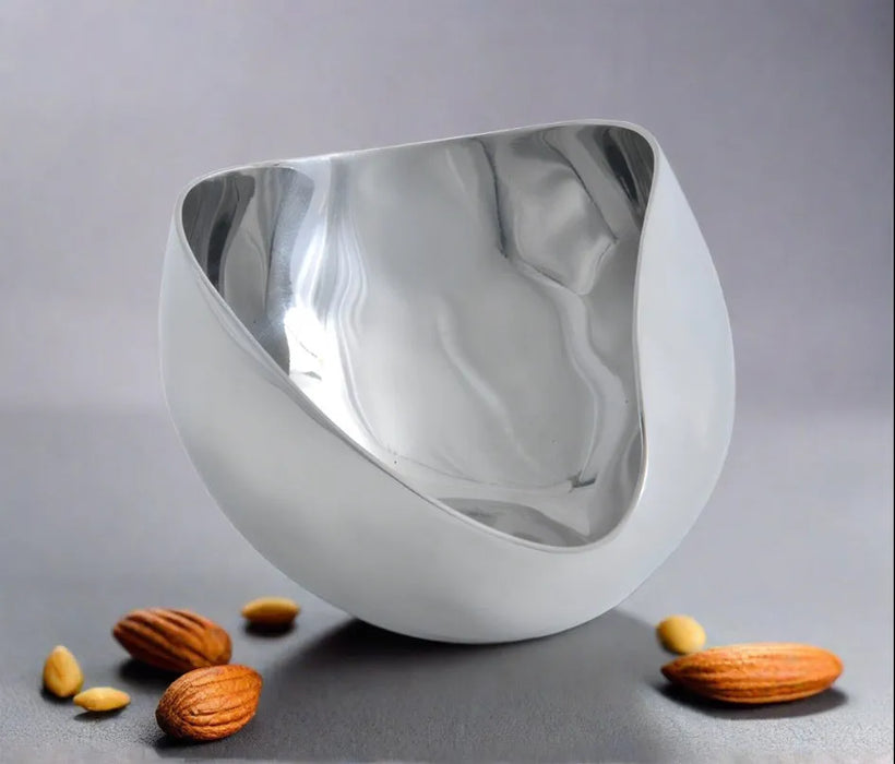Mini Crumple Bowl – Polished Stainless Steel, Textured Finish