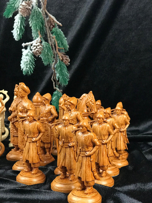 Set of Wooden Chess Pieces, Collectible Chess Pieces