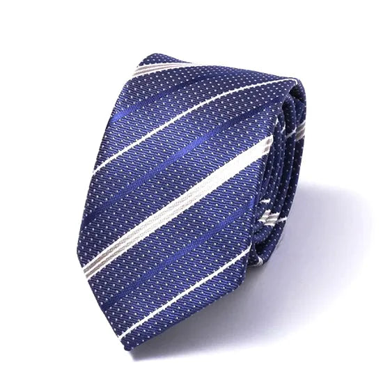 Elegant Silk Skinny Tie for Men in Classic Blue