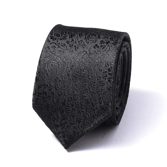 Black Rose Silk Skinny Tie for Men Elegant and Classy Accessory
