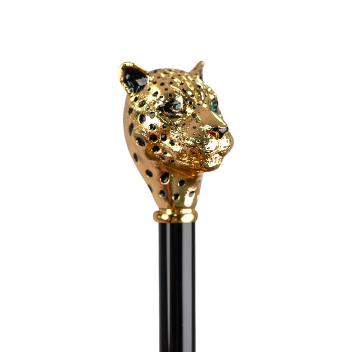 Premium Green Umbrella with Striking Leopard Jewelry Handle