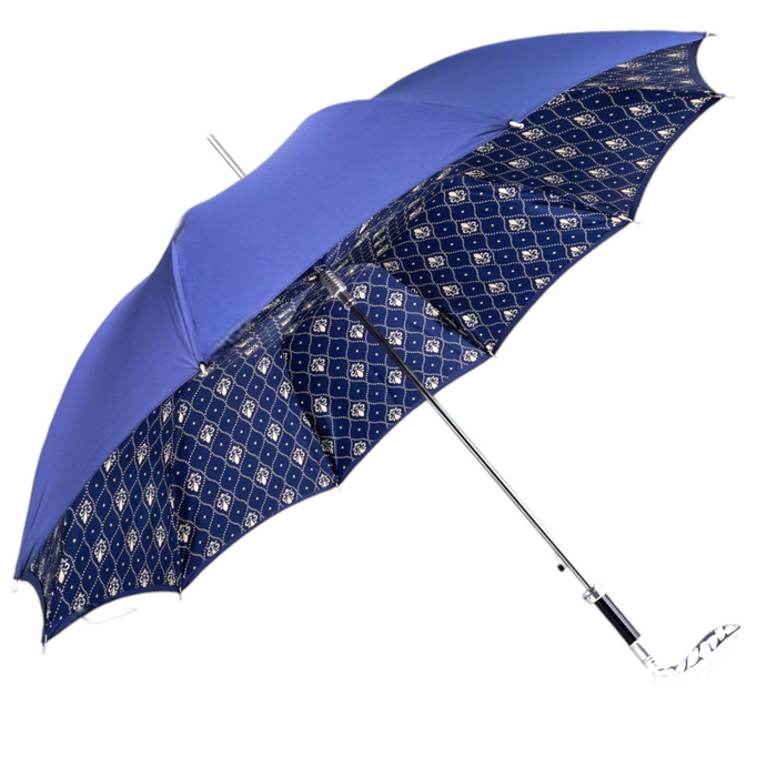 Luxury Men's Umbrella - Silver 925 Handle & Satin Fabric