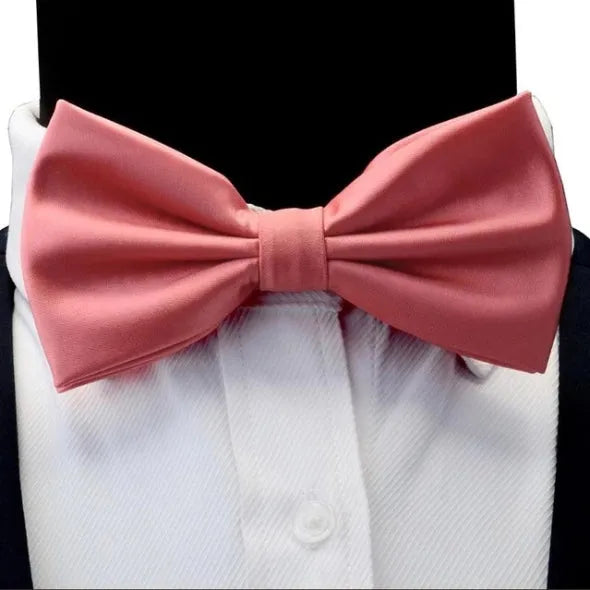 Pink Silk Pre-Tied Bow Tie for Men - Elegant Classy Accessory