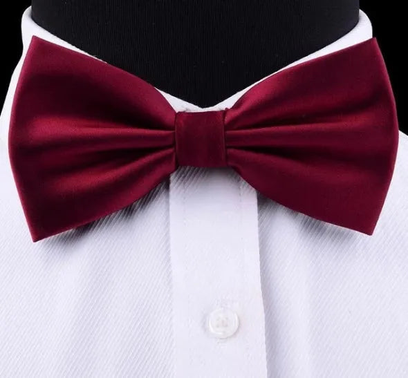 Wine Red Silk Pre-Tied Bow Tie for Classy Men