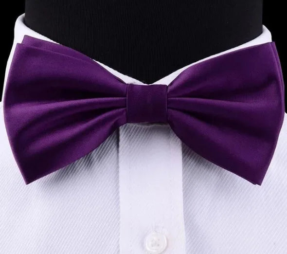 Elegant Purple Silk Pre-Tied Bow Tie for Men