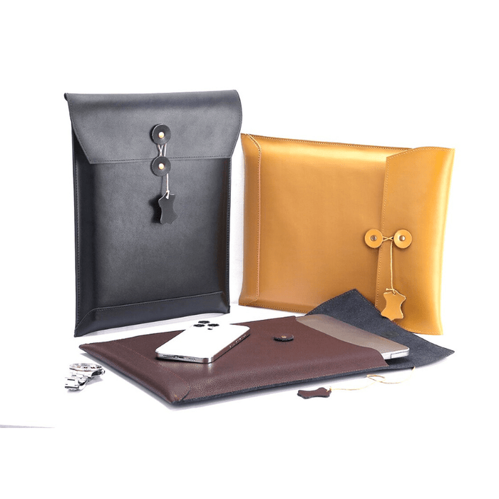 Leather Sleeve Case with Pouch Bag for Apple MacBook Series