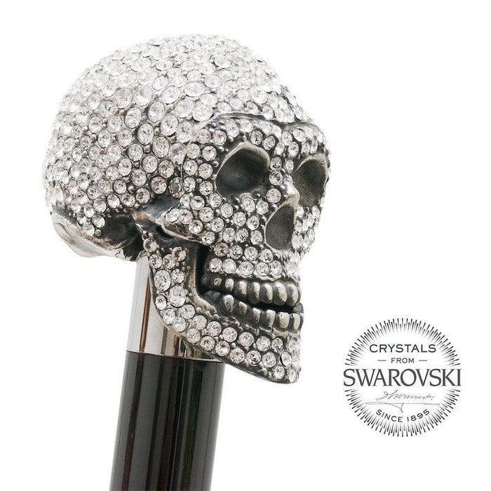 Silver Skull Cane Handle Crystals from Swarovski® - Rare Cane