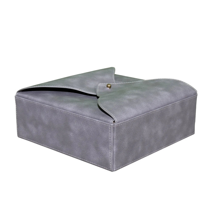 Luxury Gray Vegan Leather Desk Organizer Set – 7-Piece