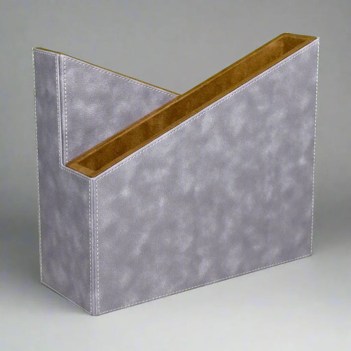 Luxury Gray Vegan Leather Desk Organizer Set – 7-Piece