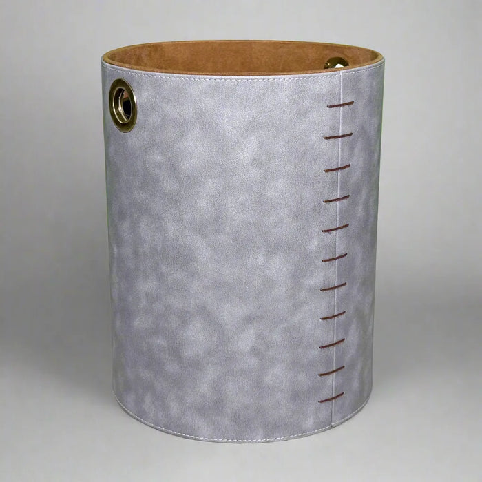 Luxury Gray Vegan Leather Desk Organizer Set – 7-Piece