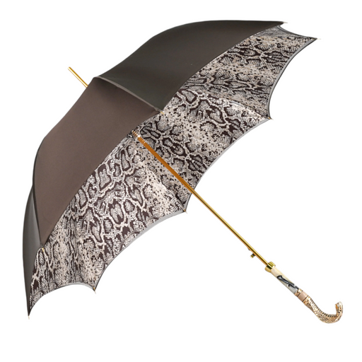 Premium Satin Umbrella with 24K Gold Cobra Handle Art