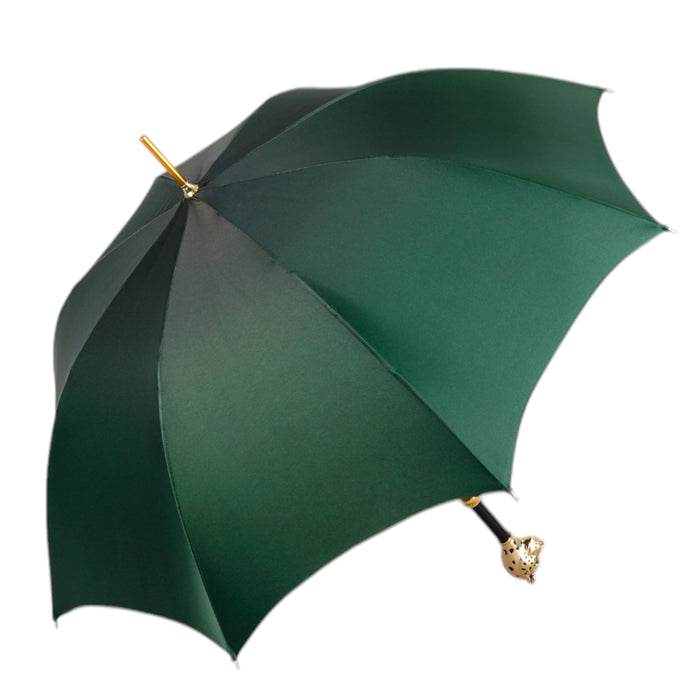 Premium Green Umbrella with Striking Leopard Jewelry Handle