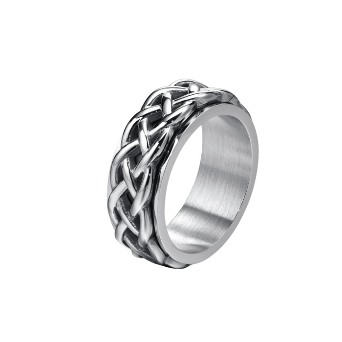 Celtic Silver Rotating Chain Spinner Ring