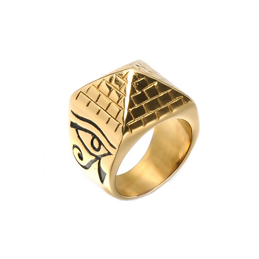 Unique Gold Pyramid Ring Stainless Steel