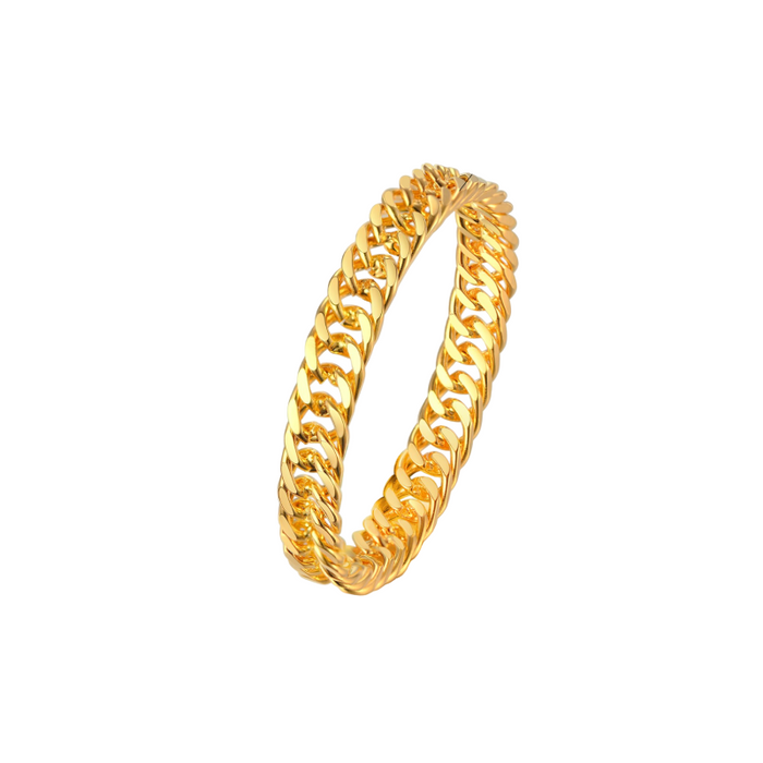 Cuban Ring, Curb Chain Ring, Stainless Steel