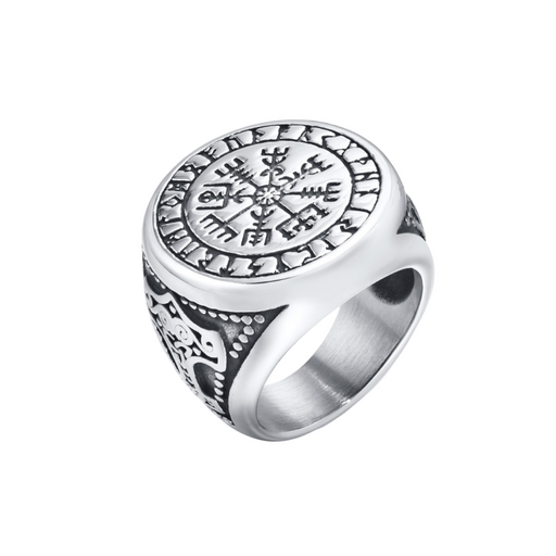 Nordic Odal Runes Engagement Ring 316L