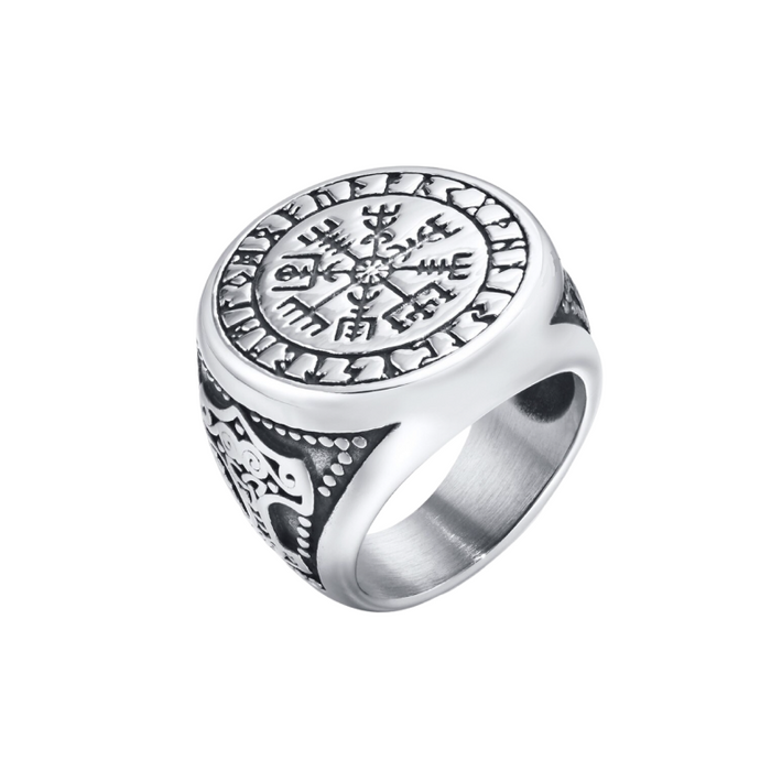 Nordic Odal Runes Engagement Ring 316L