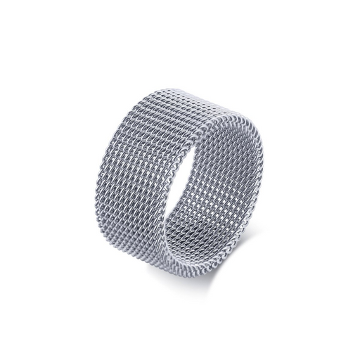 Fashionable Silver Mesh Ring Stainless Steel