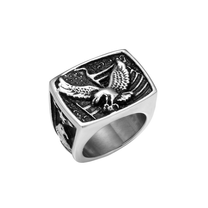 American Flag USA Symbol Novelty Eagle Ring