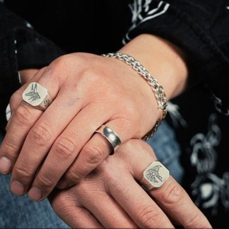 Egyptian Eye of Horus Ring S925 Sterling Silver