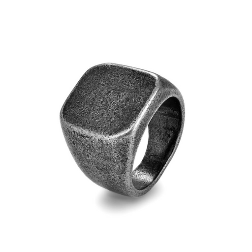 Vintage Steel Square Flat Top Ring
