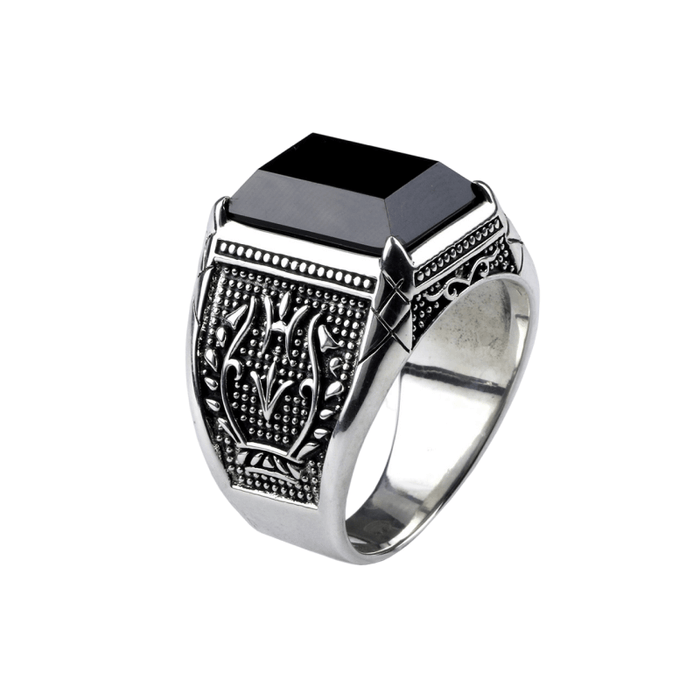 Black Onyx Ring for Men 925 Sterling Silver