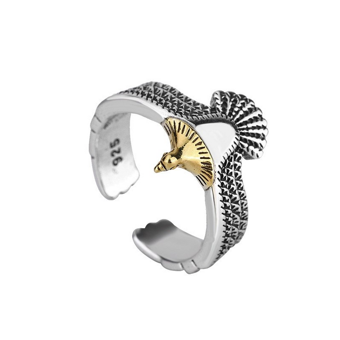 Fancy Adjustable Eagle Wings Men’s Ring