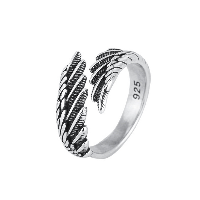 Unique Double Angel Wing Feather Ring