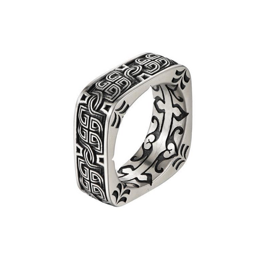 Antique Vintage Square Ring Silver