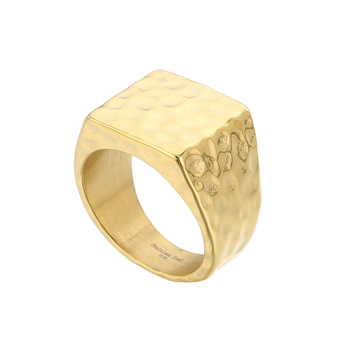 Men's Hammer Pattern Gold Ring